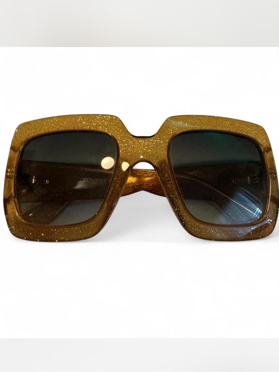 Gucci Women\'s Square Glitter Acetate Sunglasses in Gold main image 6
